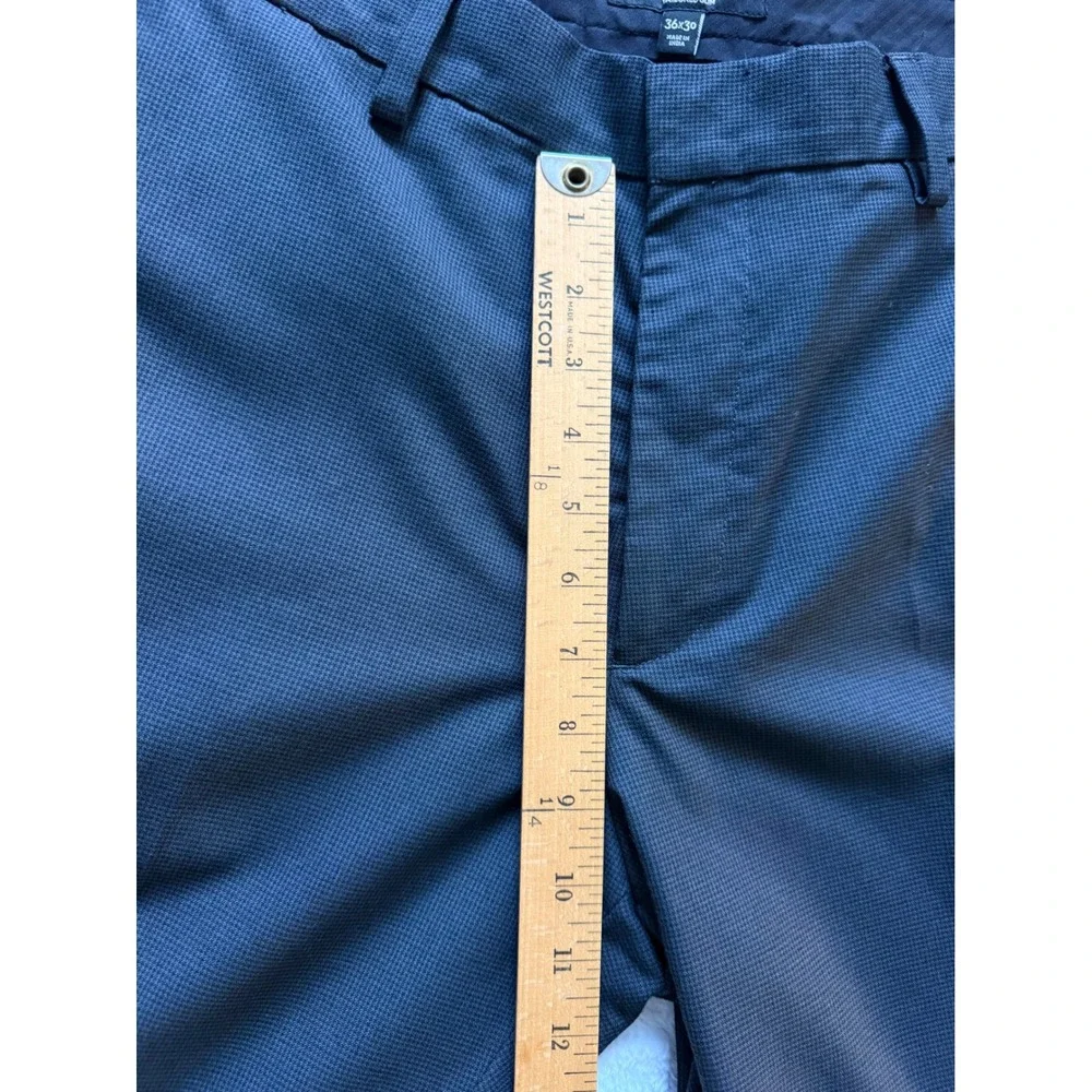 Banana Republic Tailored Slim Dress Trousers Men 36x30 Grey Micro Check -EUC